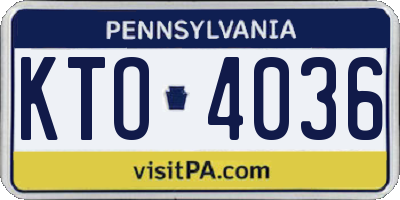 PA license plate KTO4036