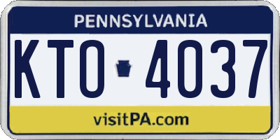 PA license plate KTO4037