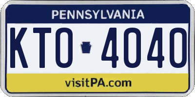 PA license plate KTO4040