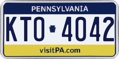 PA license plate KTO4042