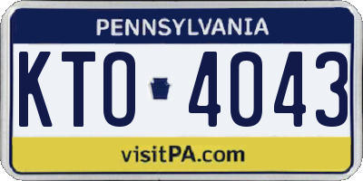 PA license plate KTO4043