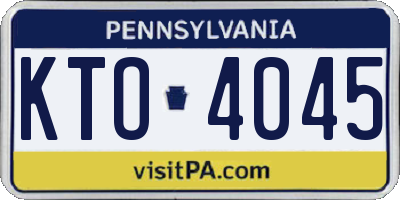 PA license plate KTO4045