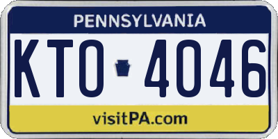 PA license plate KTO4046