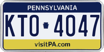 PA license plate KTO4047