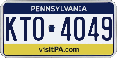 PA license plate KTO4049