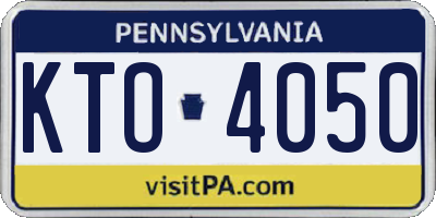 PA license plate KTO4050