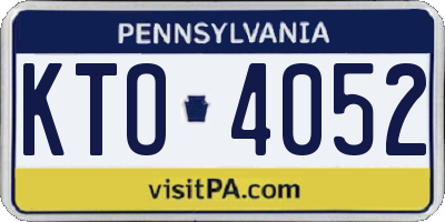 PA license plate KTO4052