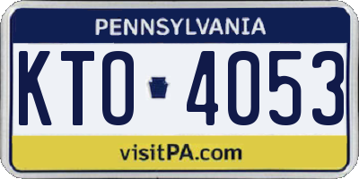 PA license plate KTO4053