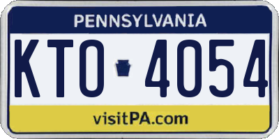 PA license plate KTO4054
