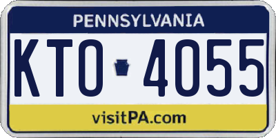 PA license plate KTO4055