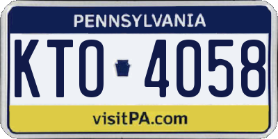 PA license plate KTO4058