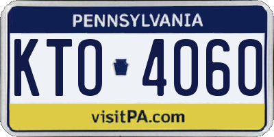 PA license plate KTO4060