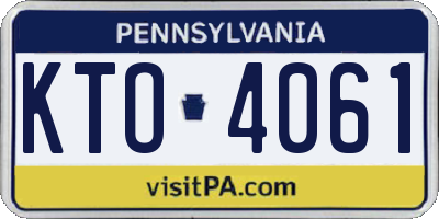PA license plate KTO4061