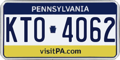 PA license plate KTO4062