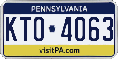 PA license plate KTO4063