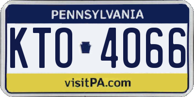 PA license plate KTO4066