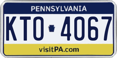 PA license plate KTO4067