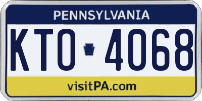 PA license plate KTO4068