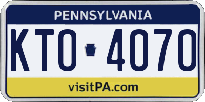 PA license plate KTO4070