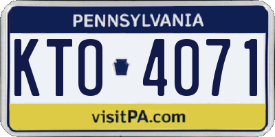 PA license plate KTO4071