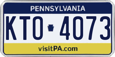 PA license plate KTO4073