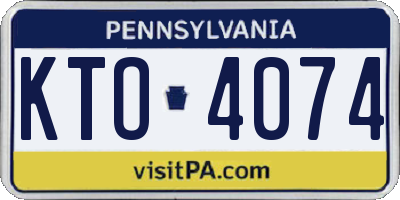 PA license plate KTO4074