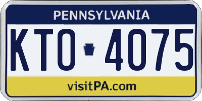 PA license plate KTO4075