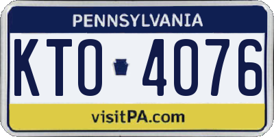 PA license plate KTO4076