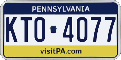 PA license plate KTO4077