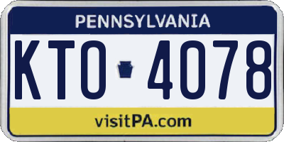 PA license plate KTO4078