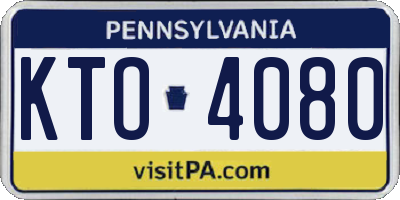 PA license plate KTO4080