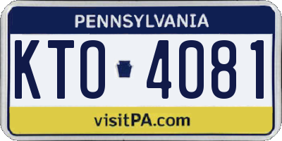 PA license plate KTO4081