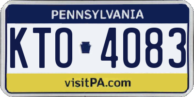PA license plate KTO4083