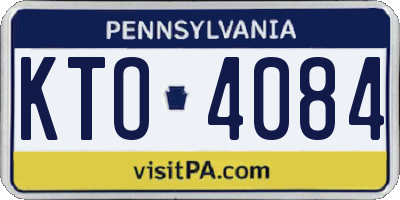 PA license plate KTO4084