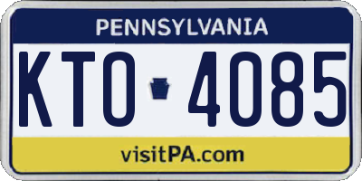 PA license plate KTO4085