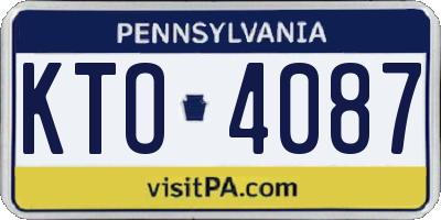 PA license plate KTO4087