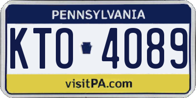 PA license plate KTO4089