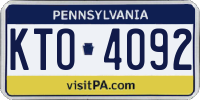 PA license plate KTO4092