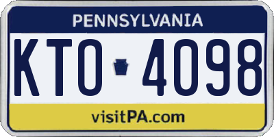 PA license plate KTO4098