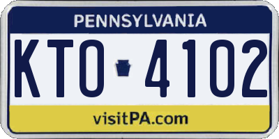 PA license plate KTO4102