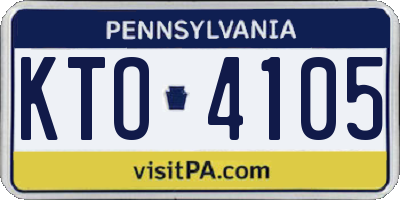 PA license plate KTO4105