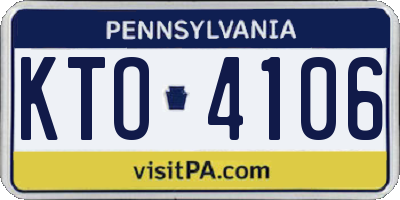 PA license plate KTO4106