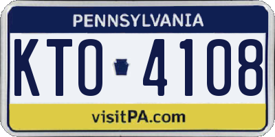 PA license plate KTO4108