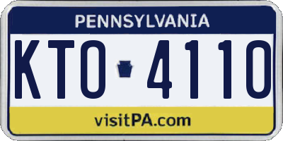 PA license plate KTO4110