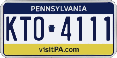 PA license plate KTO4111