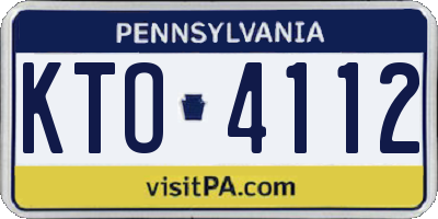 PA license plate KTO4112