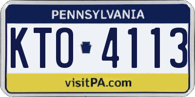 PA license plate KTO4113