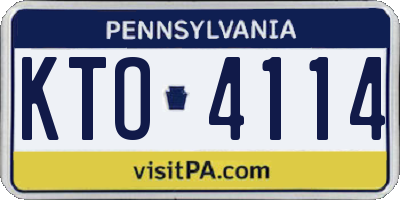PA license plate KTO4114