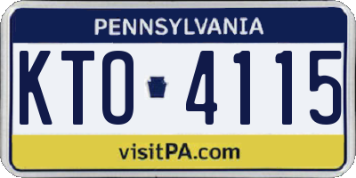 PA license plate KTO4115