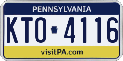 PA license plate KTO4116
